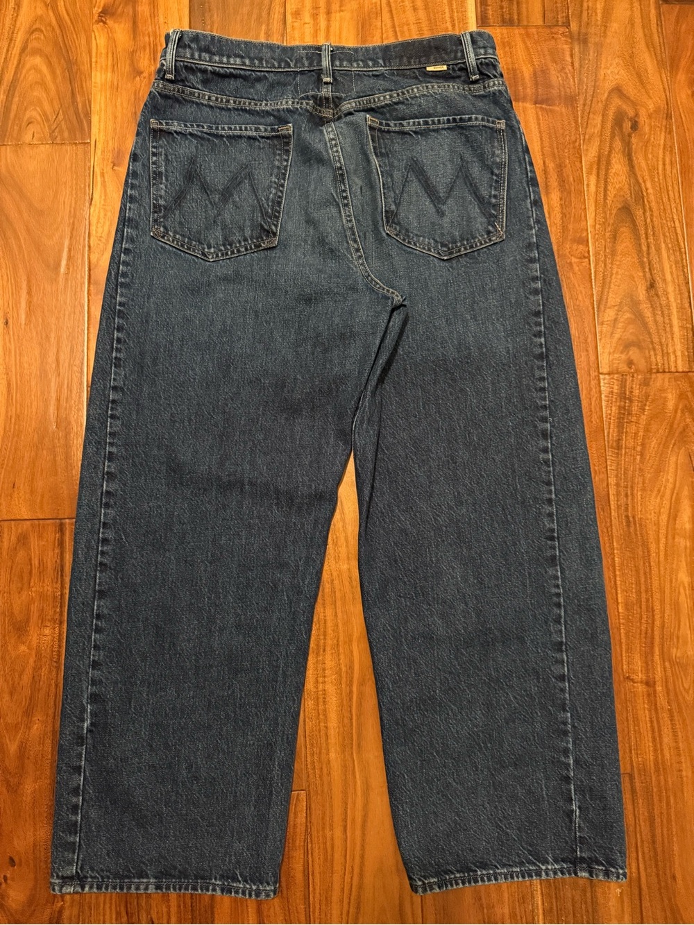MOTHER Wide Leg Jeans in Medium Blue Denim - Picture 15 of 16